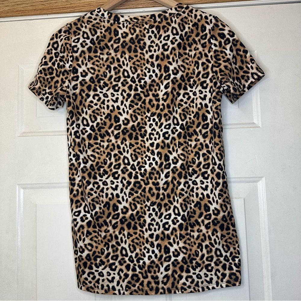 PINK Victoria’s Secret Leopard Print Short Sleeve Tee Sleepwear - Picture 6 of 8